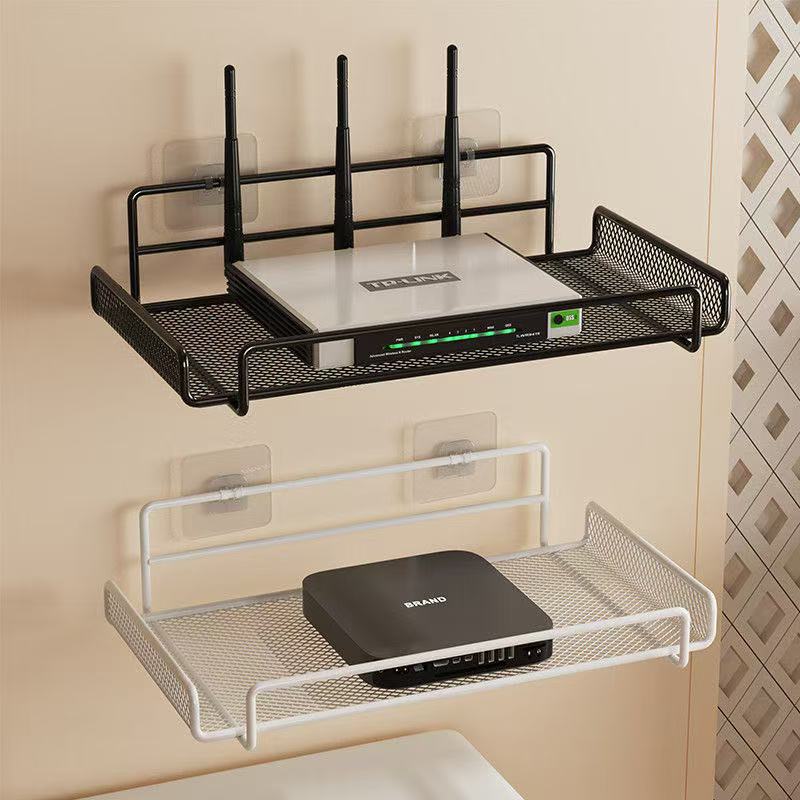 Food Storage For Room - No‑Drill Wall Mount Router Shelf Metal