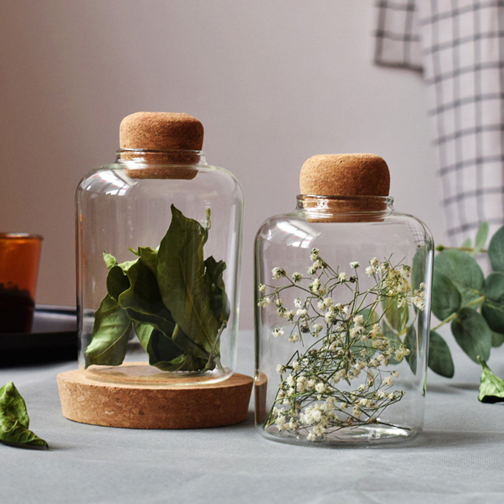 Food Storage Glass Container Set - 1Pcs Glass Storage Jar Cork Sealed
