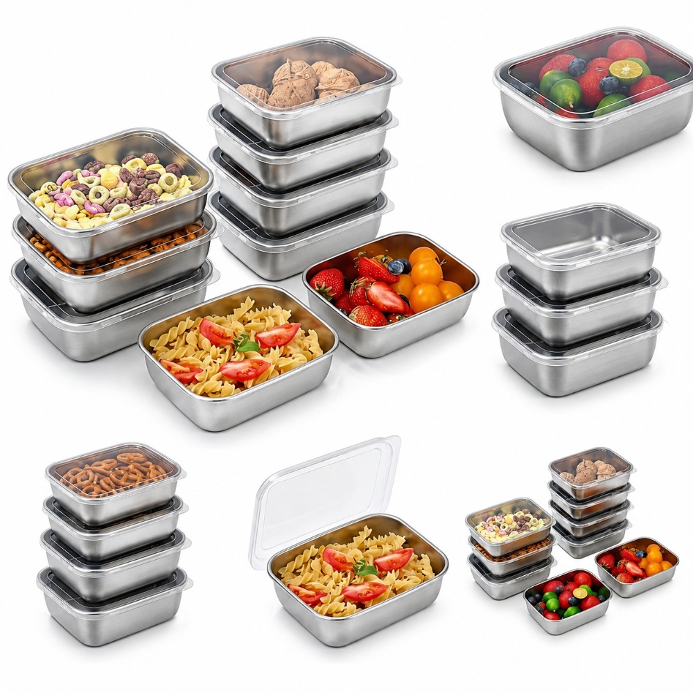 Food Storage System - 6PCS Stainless Steel Food Storage Containers