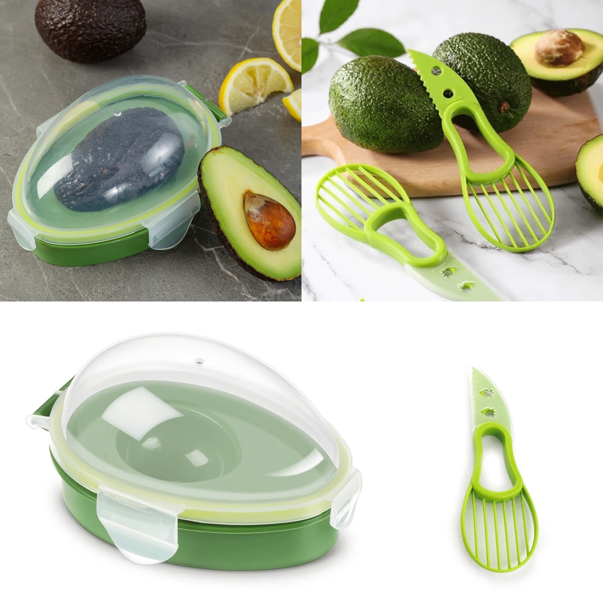Herb Keeper Container - Avocado Storage Box Reusable Crisper Fruit