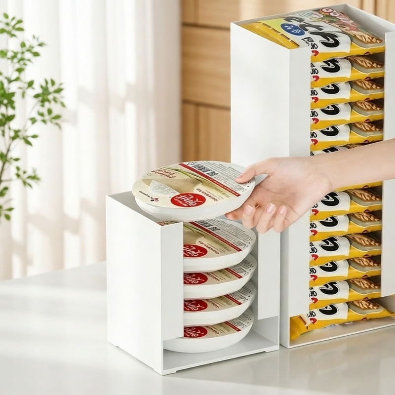 Food Storage Cabinet For Kitchen - Stackable Kitchen Organizer for Instant Noodle
