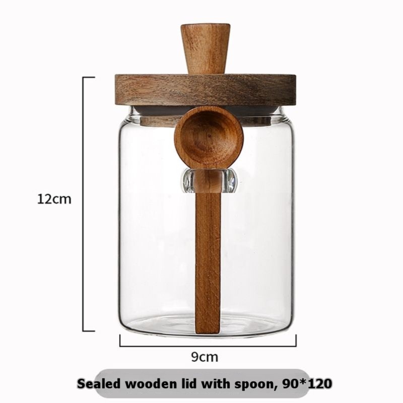 Food Storage Glass Container Set - THIVN-Glass Jar Coffee Tea Sugar Canister