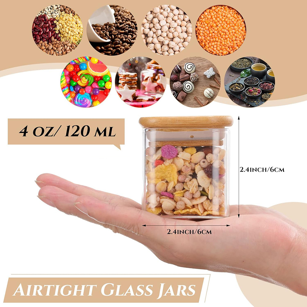 4oz 6Packs Glass Jars Set with - огляд і ціна Food Storage Glass Container Set
