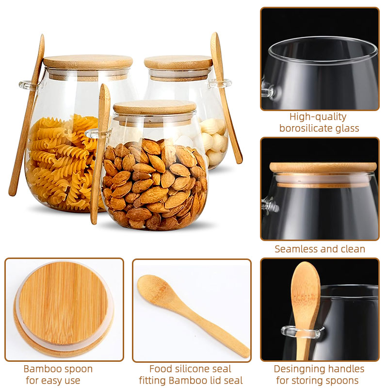 34oz sealed glass jar with spo - огляд і ціна Food Storage Glass Container Set