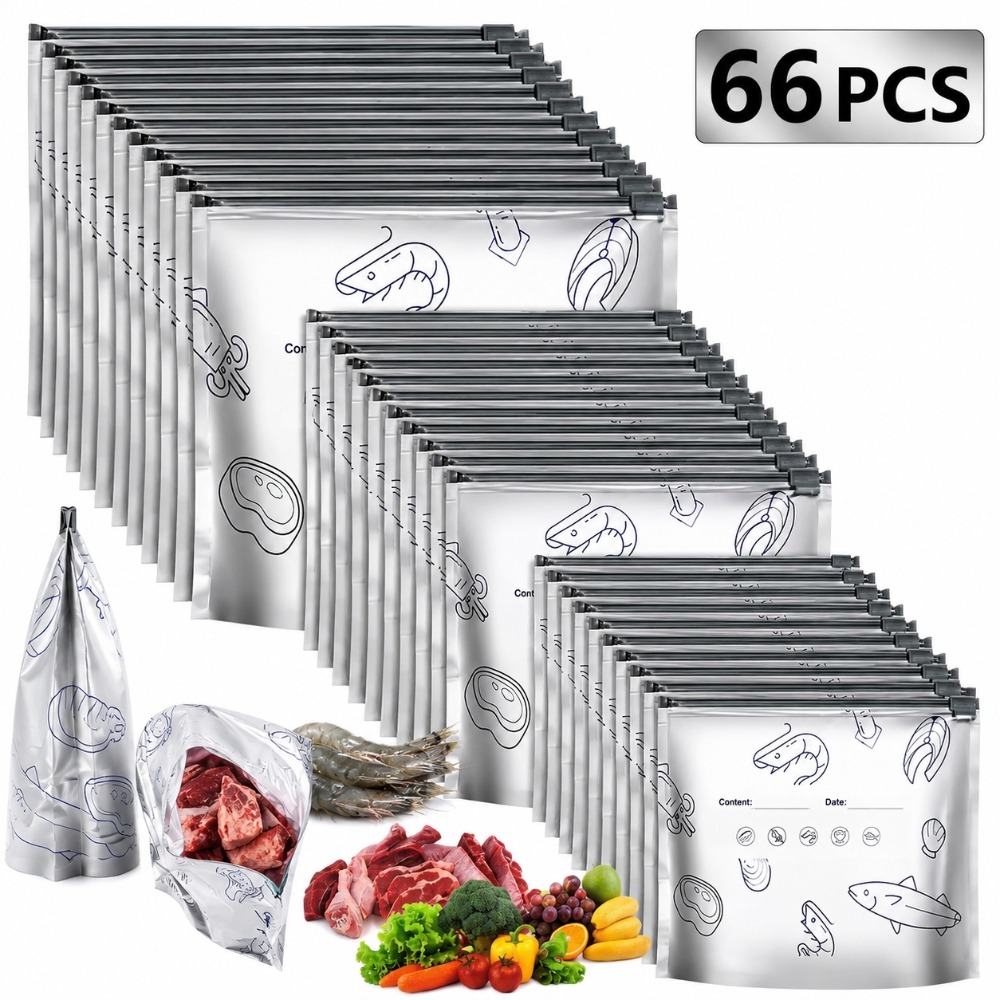 66Pcs Aluminum Foil Food Stora - огляд і ціна Food Storage Zipper Bags