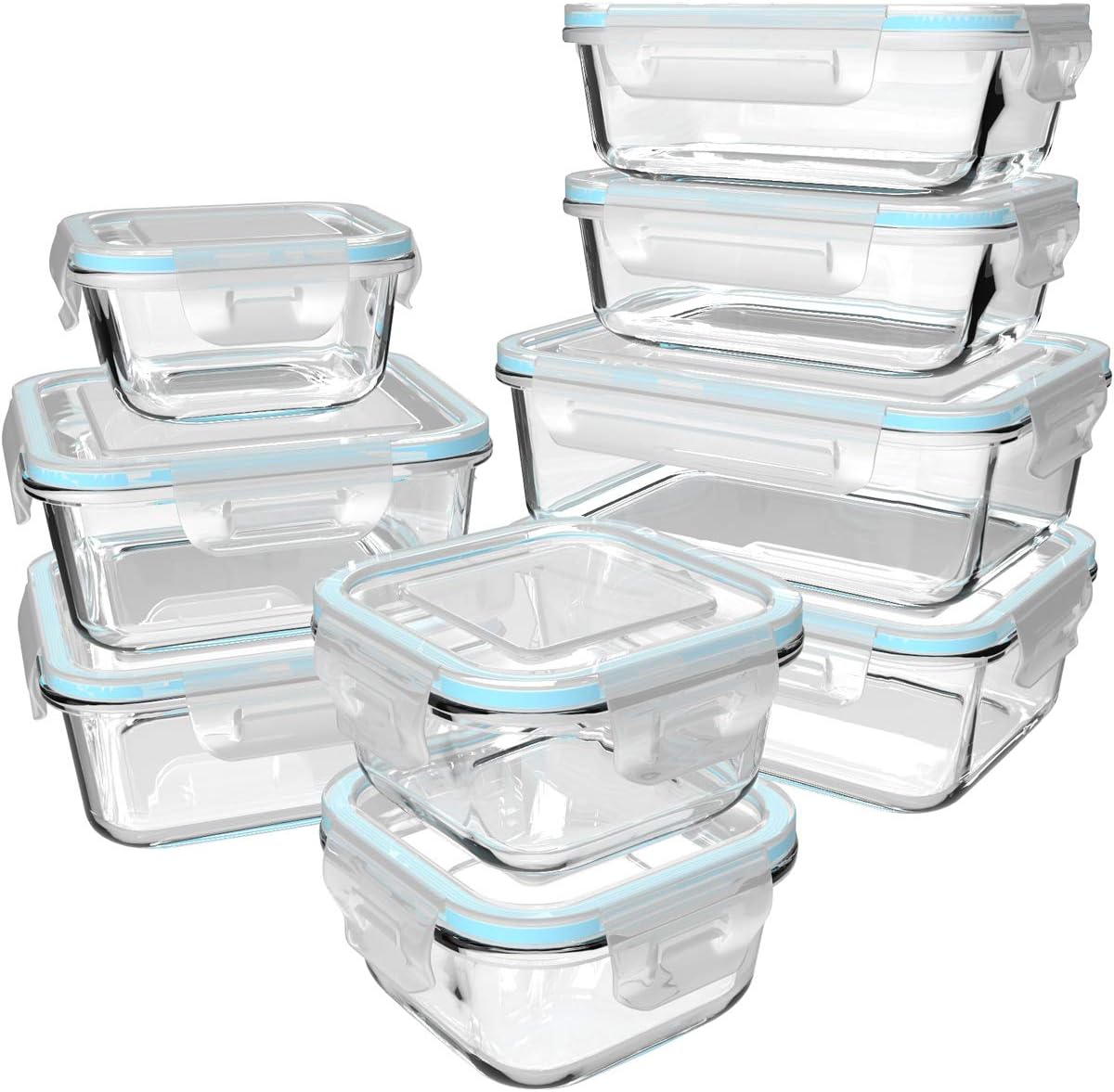18 Piece Glass Food Storage Co - огляд і ціна Food Storage Glass Container Set