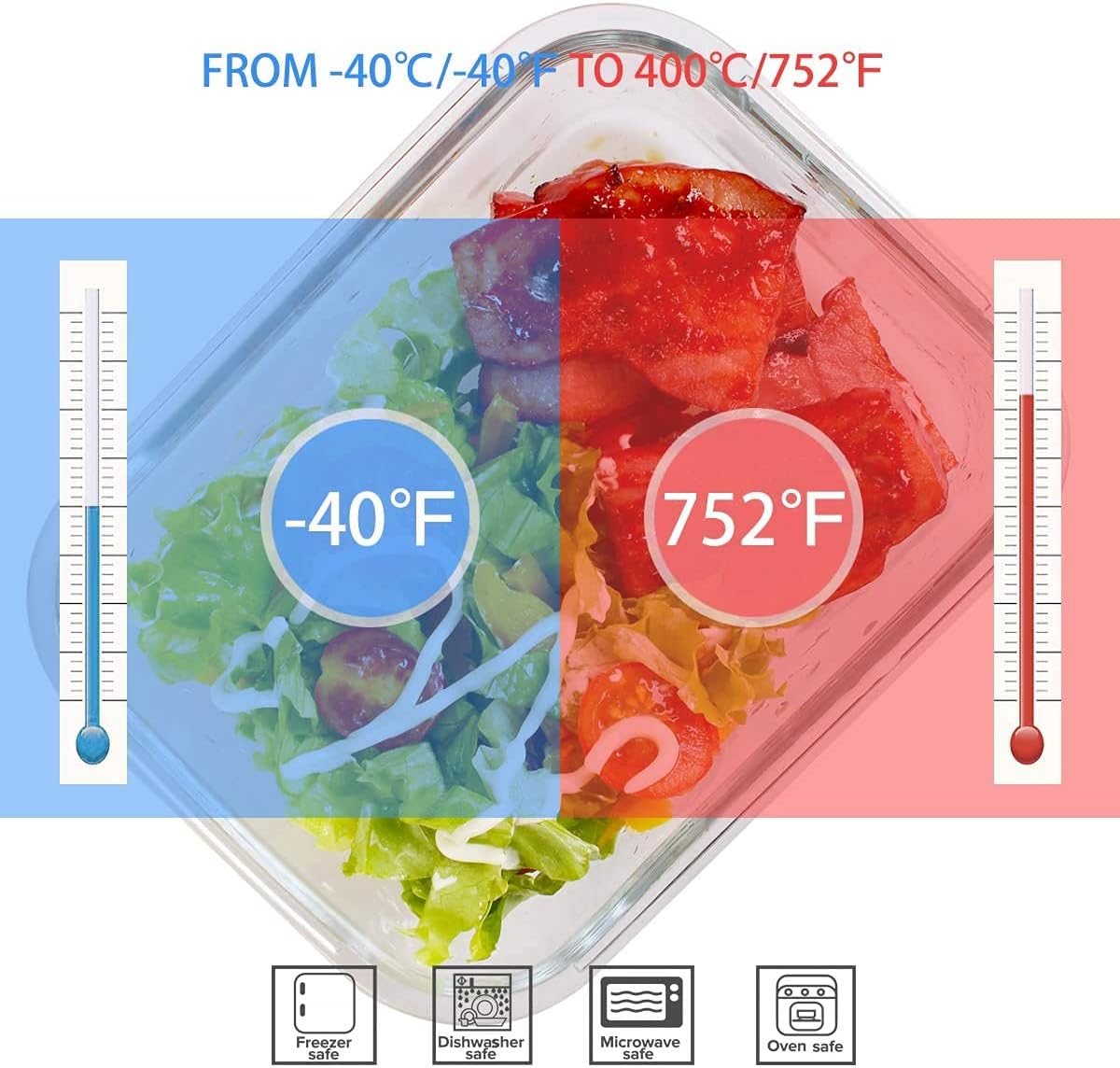 18 Piece Glass Food Storage Co - огляд і ціна Food Storage Glass Container Set