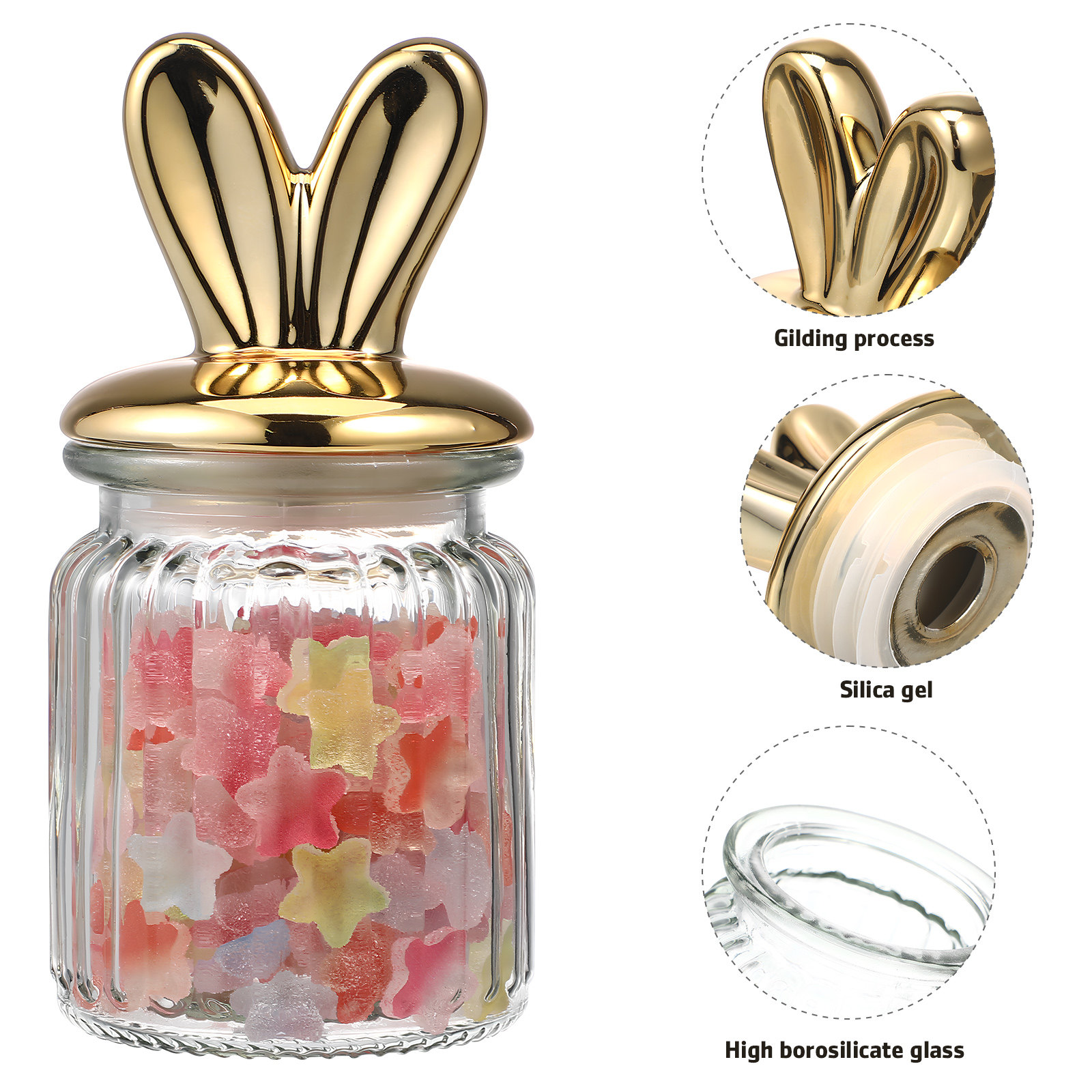 1Pcs Unique Glass Jar Rabbit E - огляд і ціна Food Storage Glass Container Set