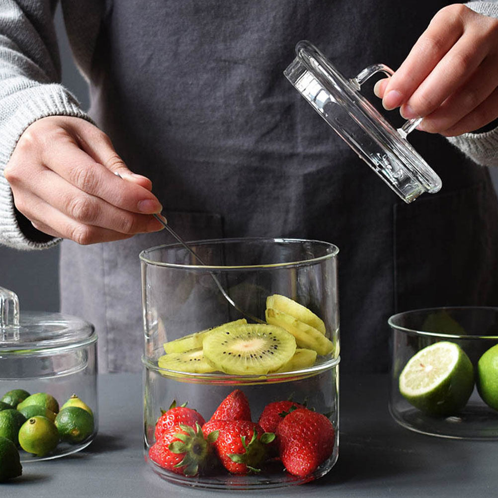 1Set Clear Glass Storage Bowl  - огляд і ціна Food Storage Jar Glass