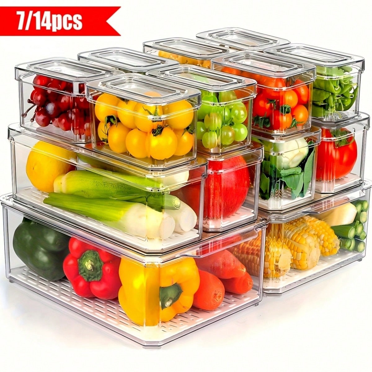 7/14 Pack Stackable Fridge Org - огляд і ціна Food Storage Cabinet For Kitchen