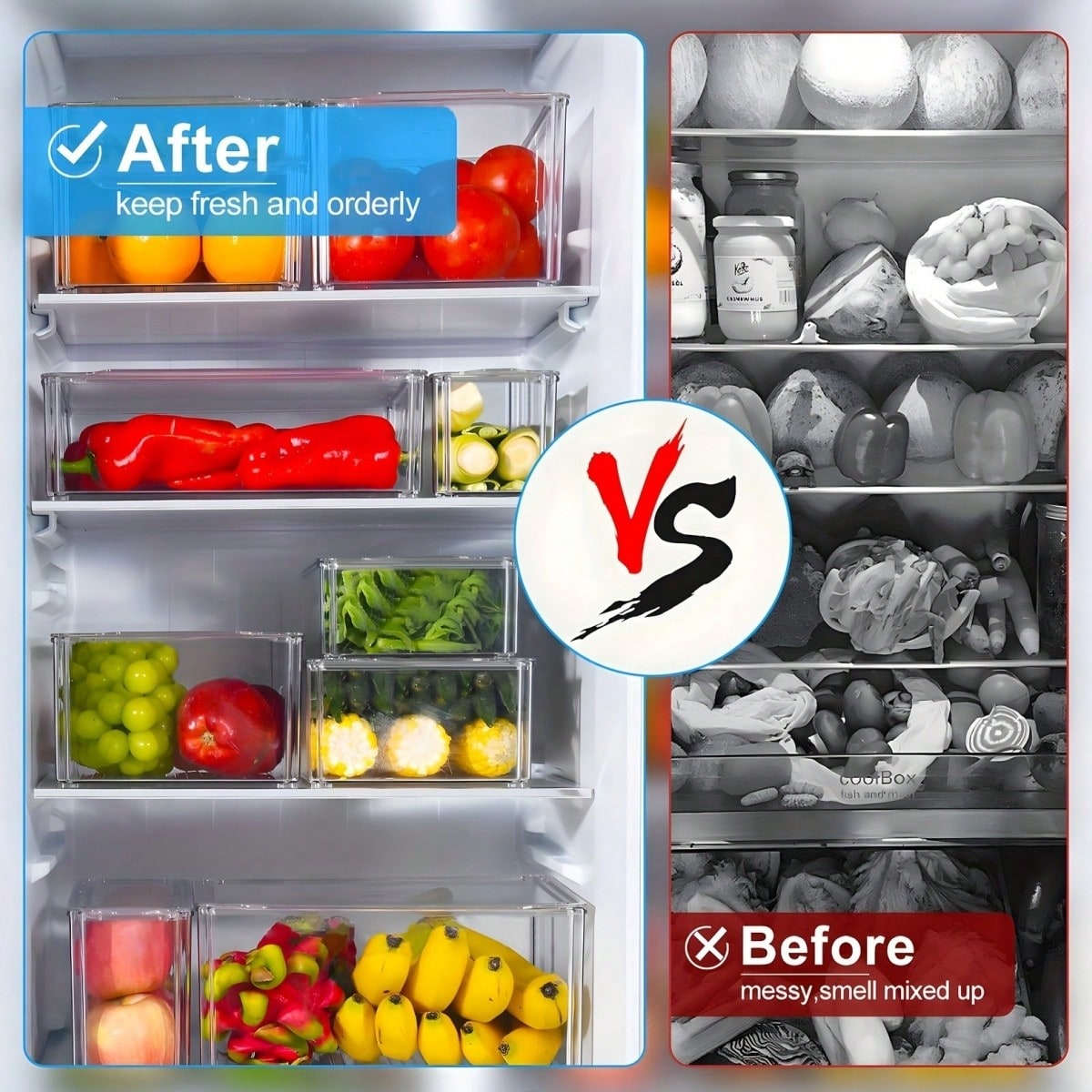 7/14 Pack Stackable Fridge Org - огляд і ціна Food Storage Cabinet For Kitchen