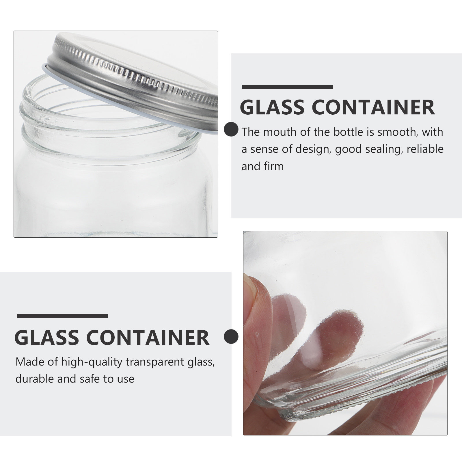 6Pcs Mason Glass Jar Set Thick - огляд і ціна Food Storage Glass Container Set