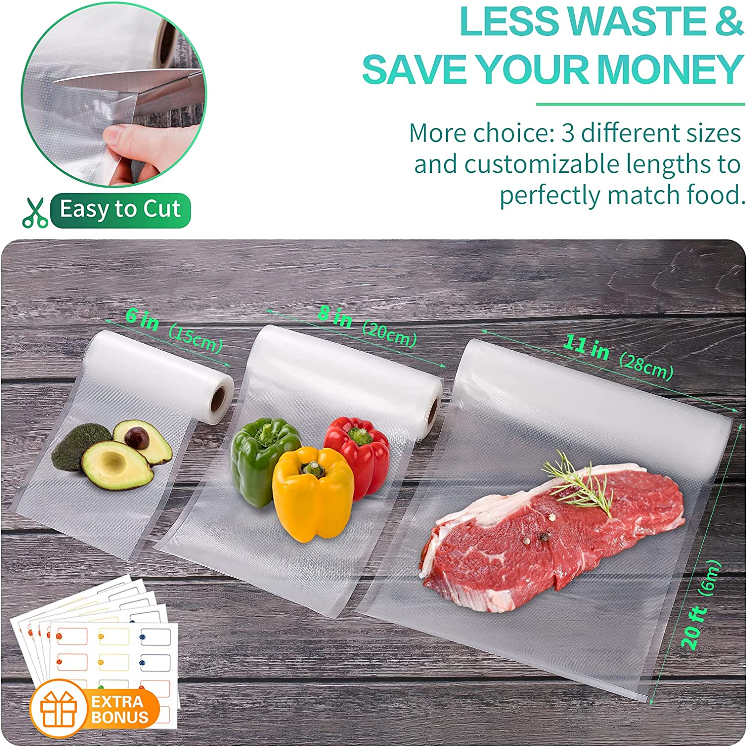 Kitchen Bags For Vacuum Food V - огляд і ціна Food Storage Roll Bags