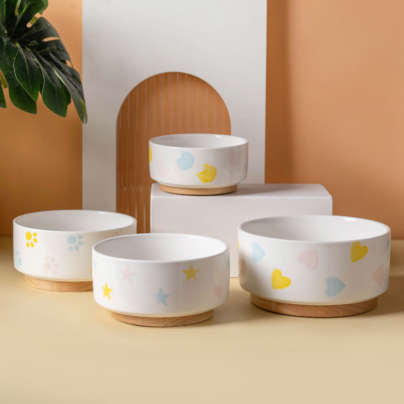 Ceramics Dog Bowl with Wood Ma - огляд і ціна Food Storage Safety
