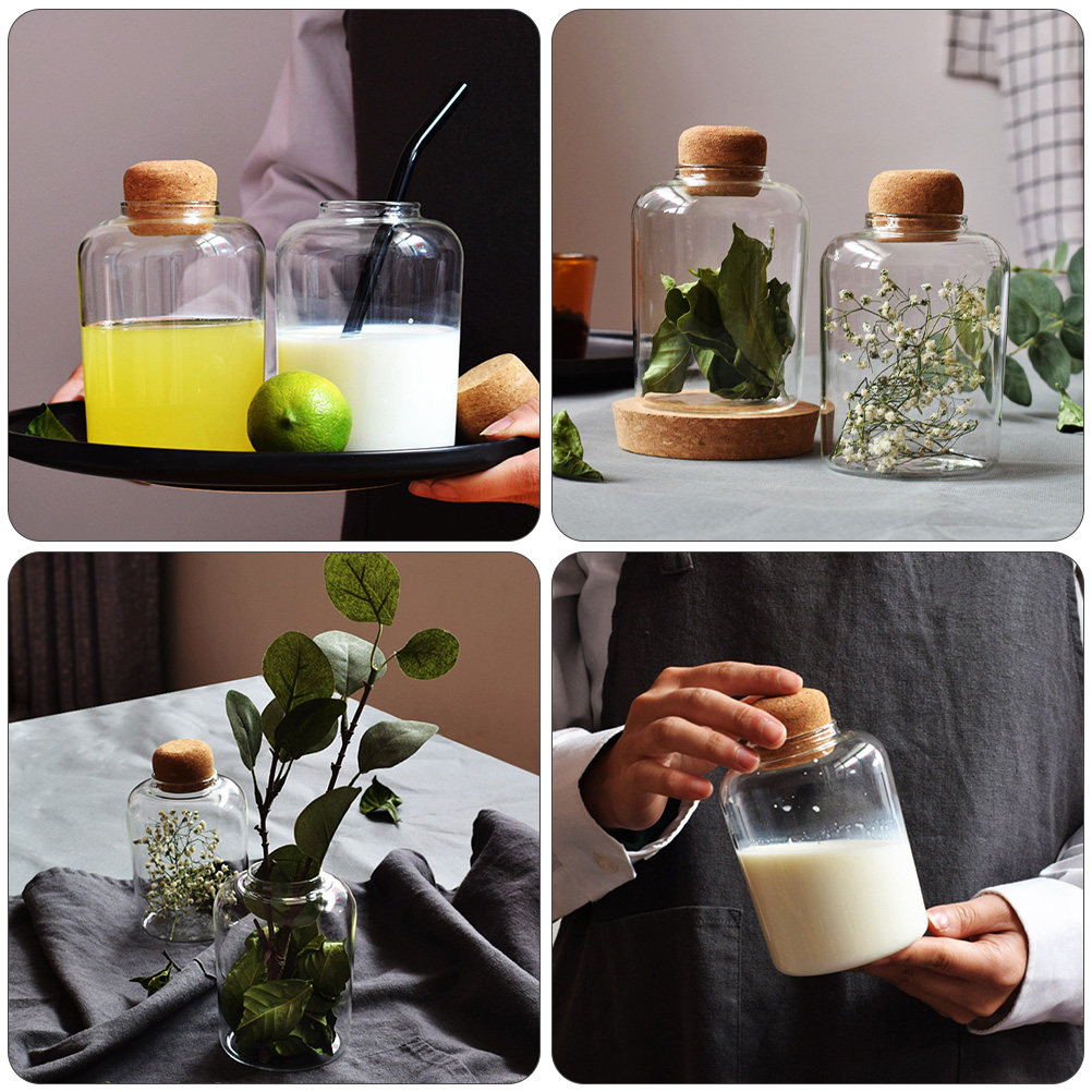 1Pcs Glass Storage Jar Cork Se - огляд і ціна Food Storage Glass Container Set