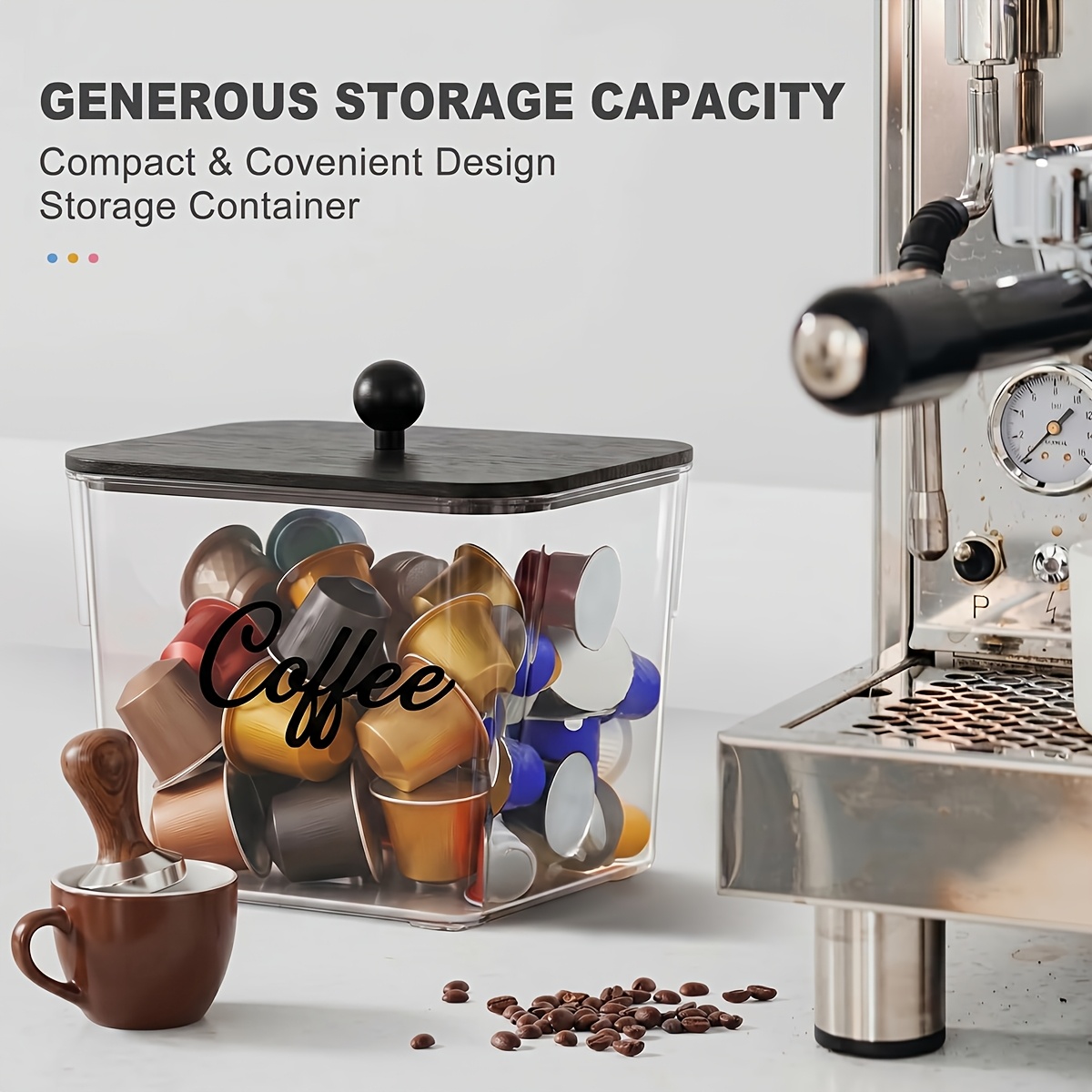 Coffee Pod Holder with Lids Pl - огляд і ціна Food Storage Cabinet For Kitchen