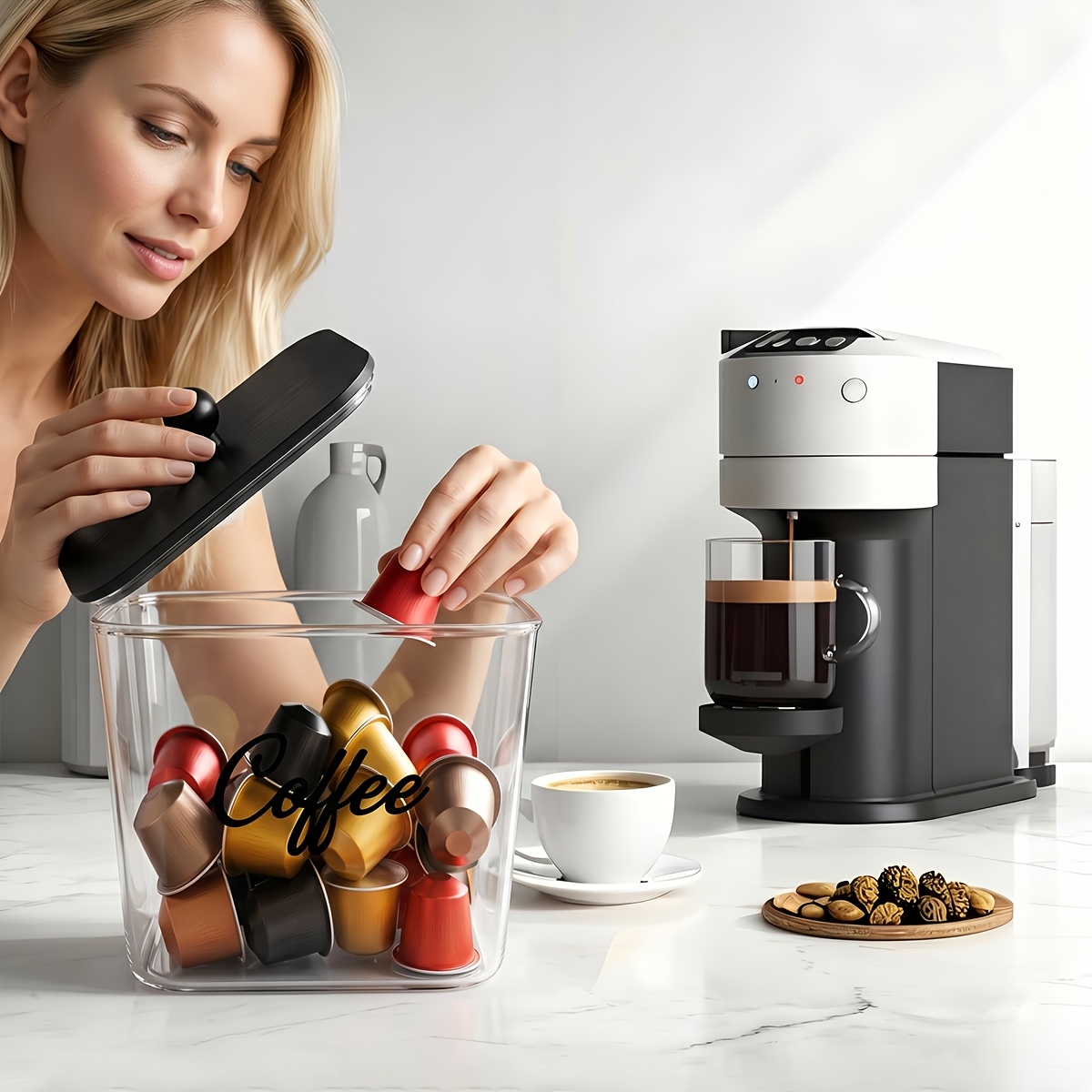 Coffee Pod Holder with Lids Pl - огляд і ціна Food Storage Cabinet For Kitchen