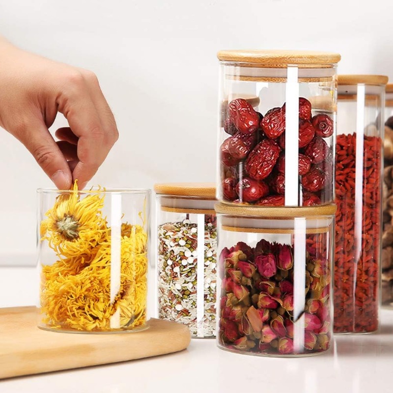12 Glass Jars Set with Bamboo  - огляд і ціна Food Storage Glass Container Set