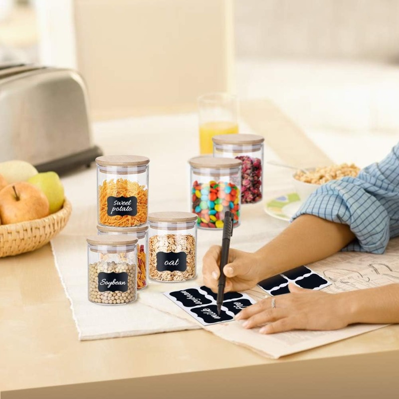 12 Glass Jars Set with Bamboo  - огляд і ціна Food Storage Glass Container Set
