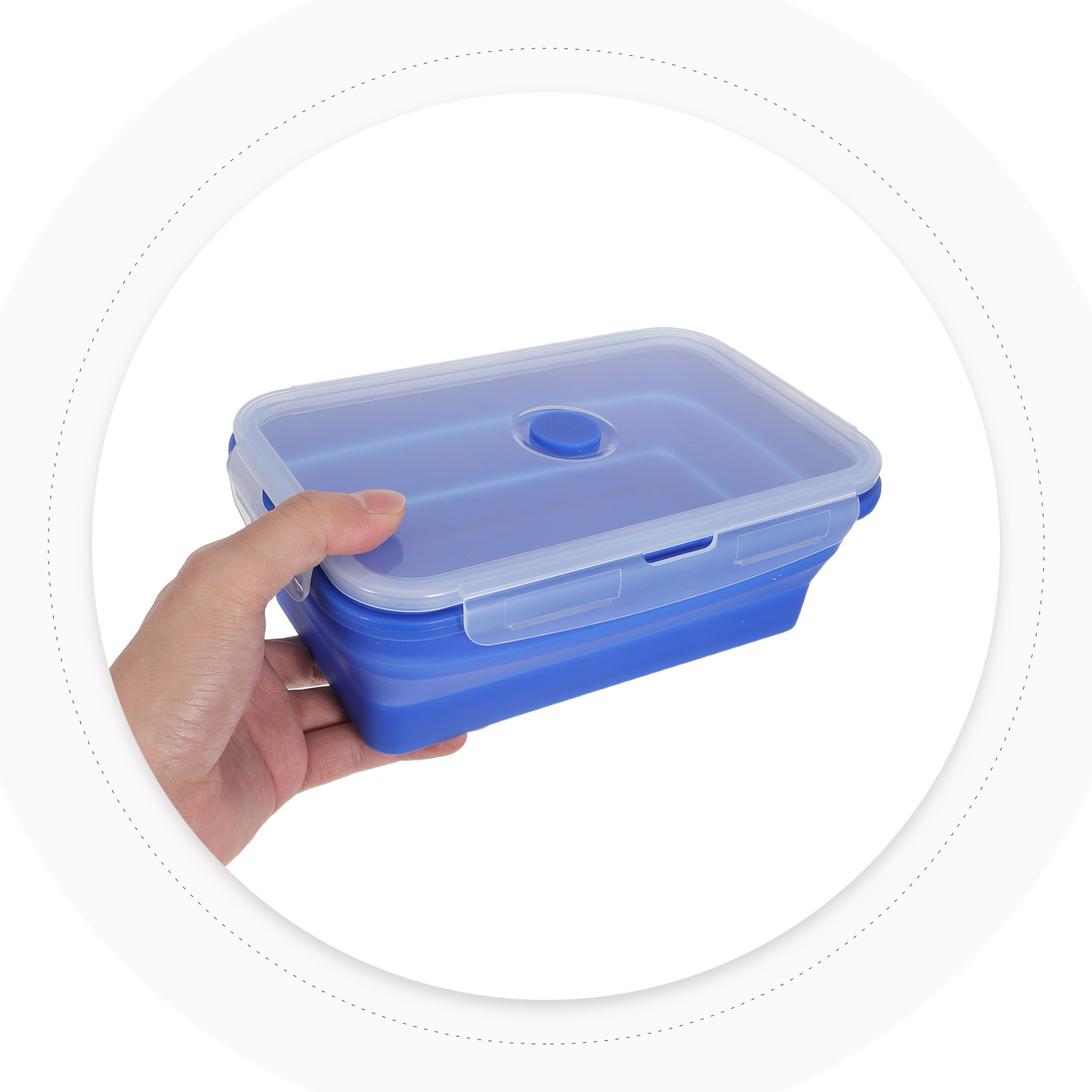 4Pcs Foldable Silicone Lunch B - огляд і ціна Food Storage Containers Plastic Box