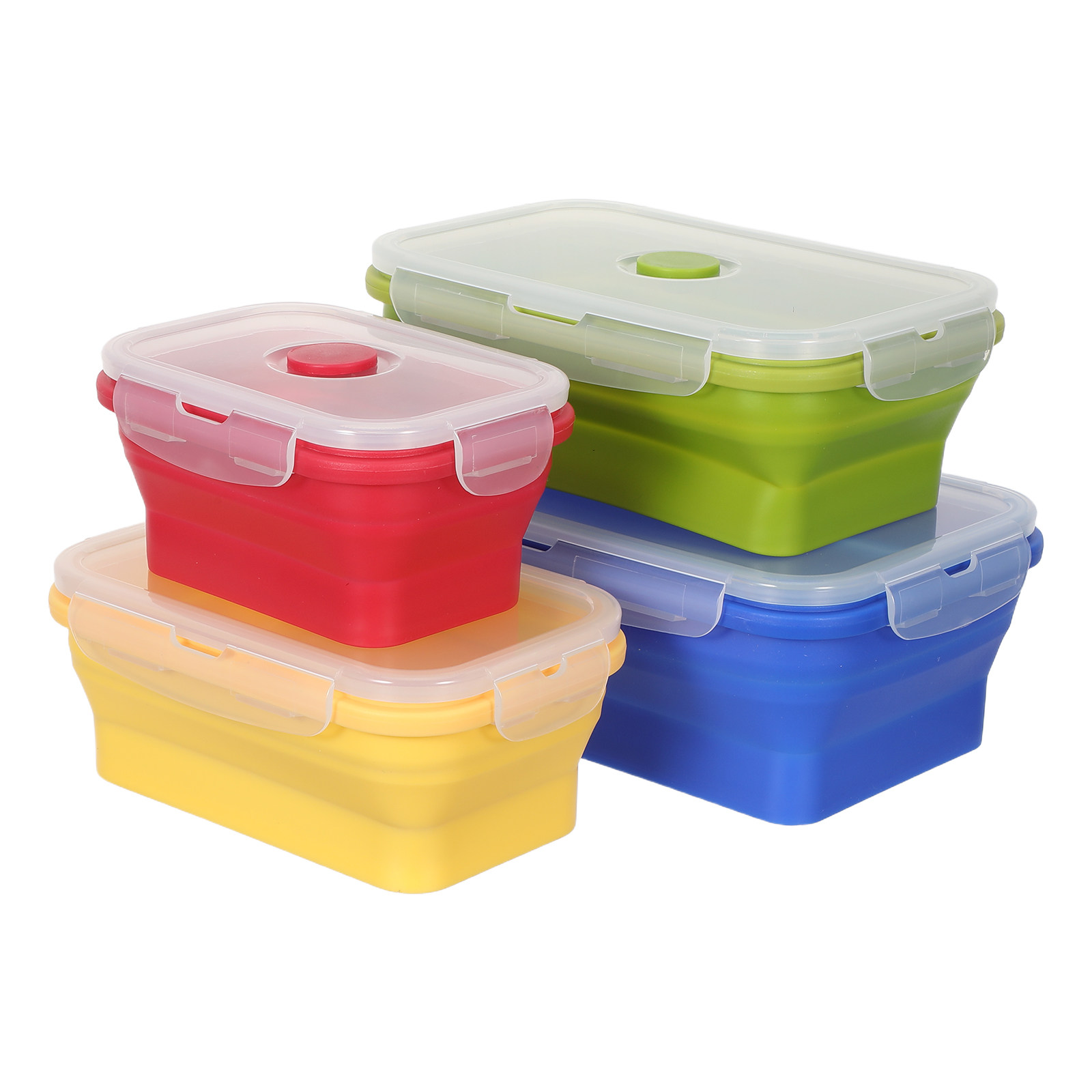 4Pcs Foldable Silicone Lunch B - огляд і ціна Food Storage Containers Plastic Box