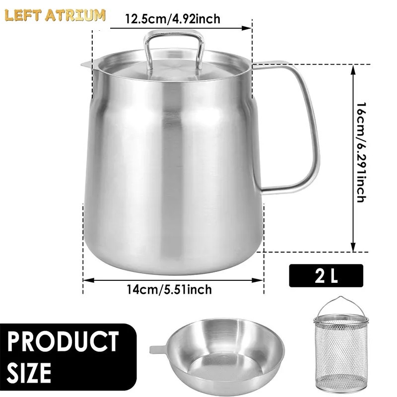 2.0L Stainless Steel Oil Filte - огляд і ціна Herb Keeper Container