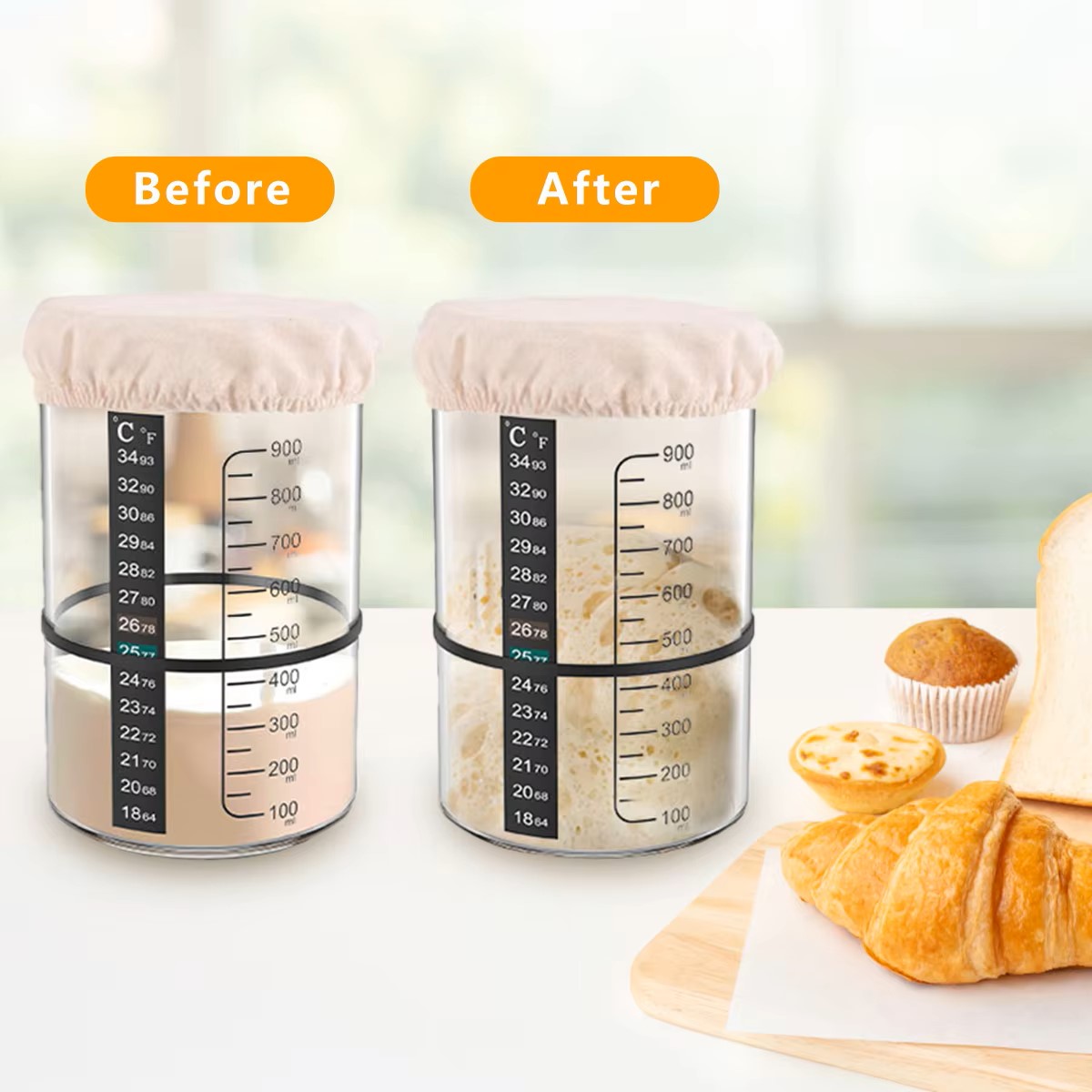 1500/900ml Sourdough Starter J - огляд і ціна Food Storage Glass Container Set