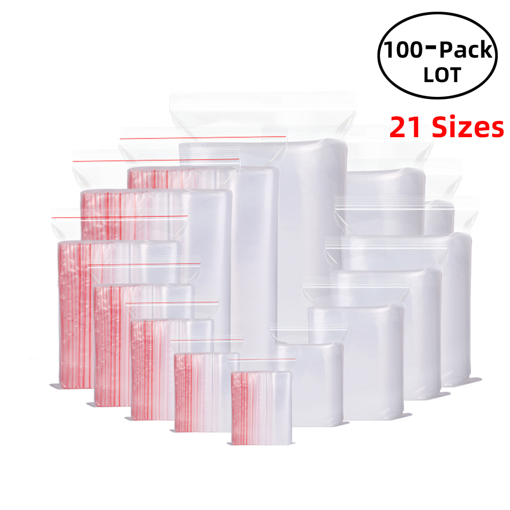 100PCS/Pack Resealable Zip Loc - огляд і ціна Food Storage Zipper Bags