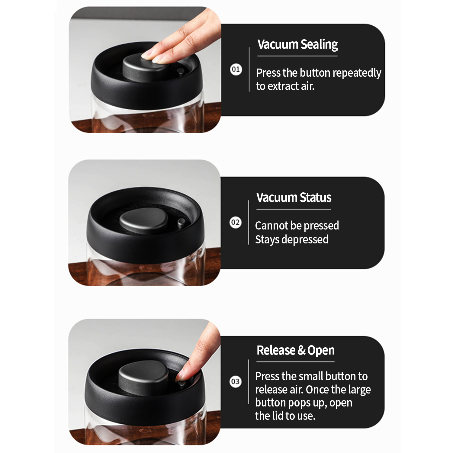 OANKR Vacuum Coffee Canister 5 - огляд і ціна Food Storage Jar Glass