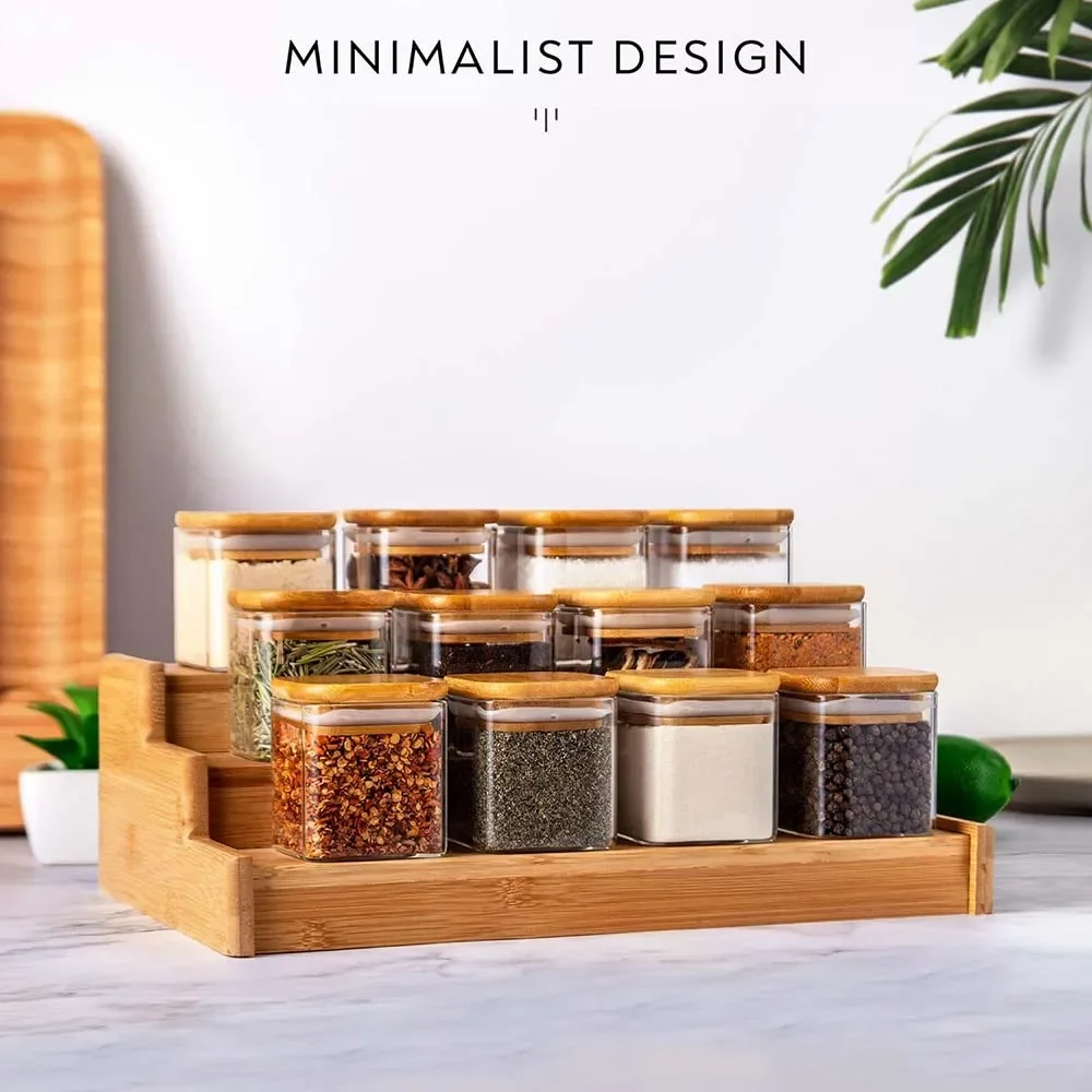 5oz Square Spice Jars with Bam - огляд і ціна Food Storage Glass Container Set