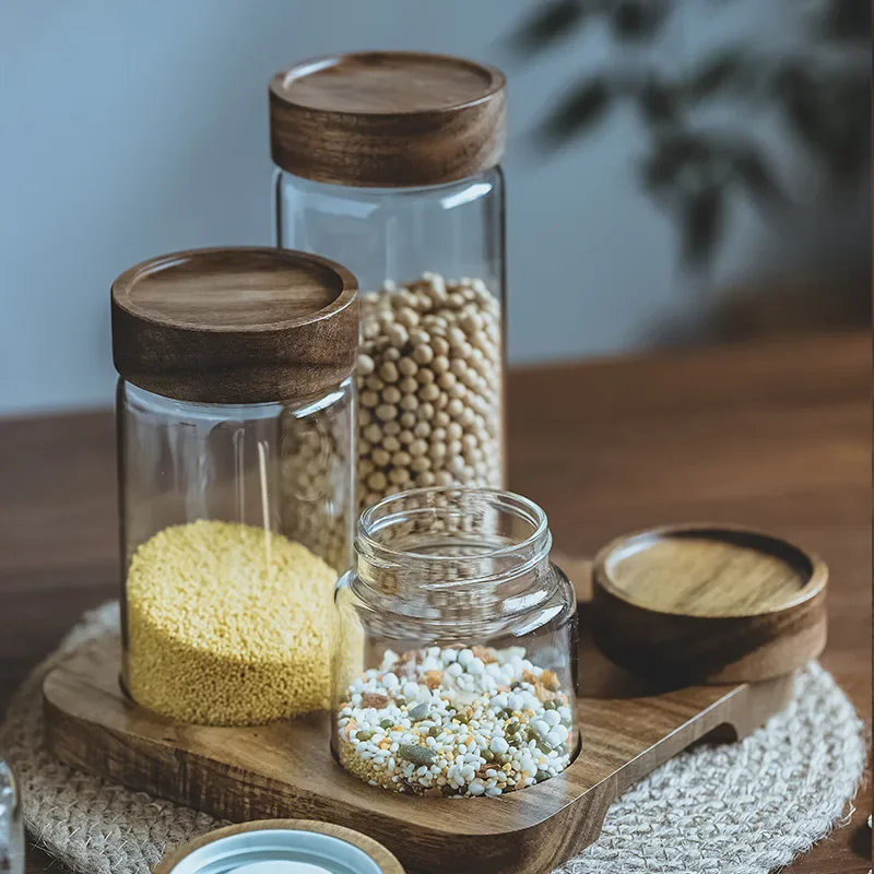 Wood Lid Orgnizer Glass Airtig - огляд і ціна Food Storage Glass Container Set