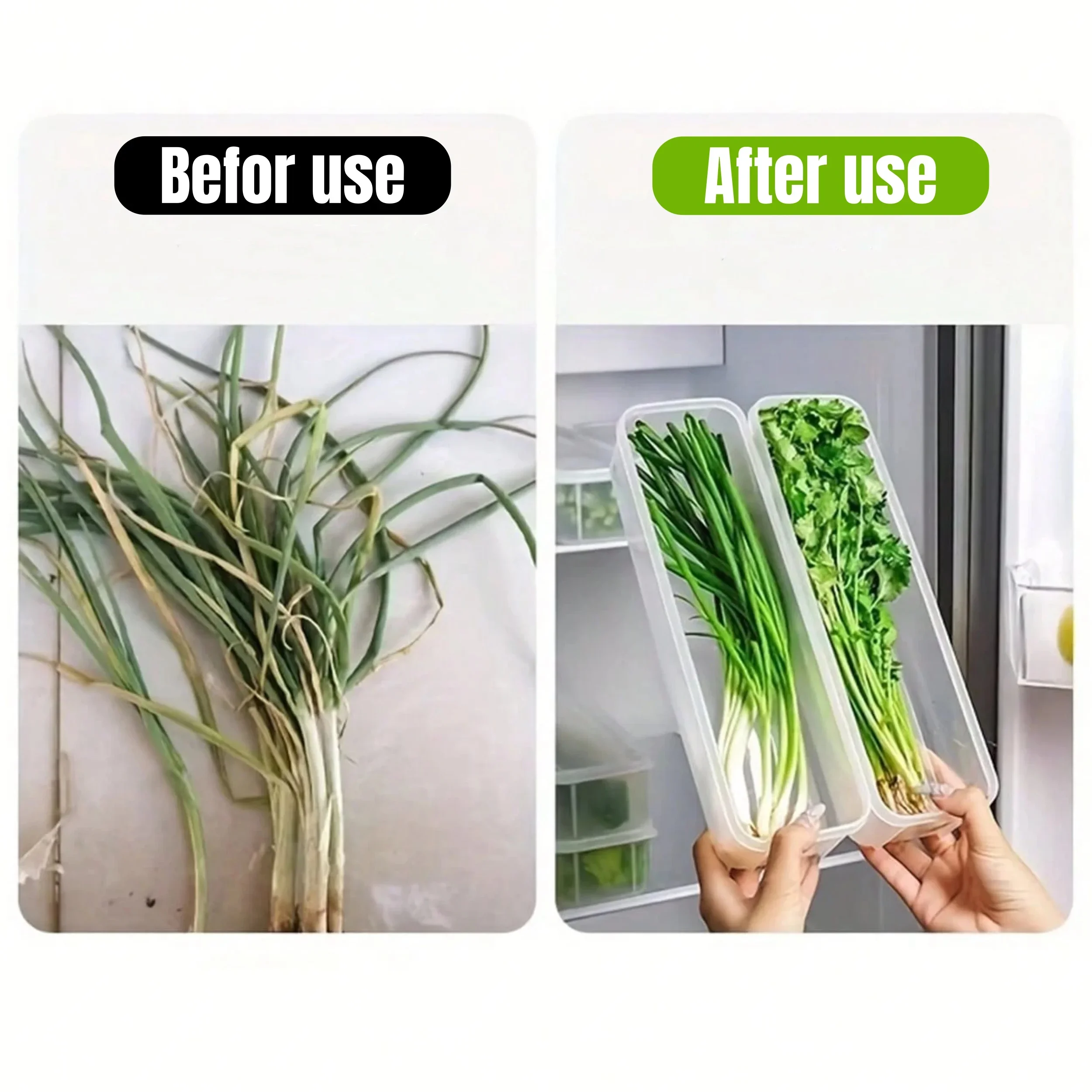 1/4Pcs Refrigerator Storage Bo - огляд і ціна Herb Keeper Container