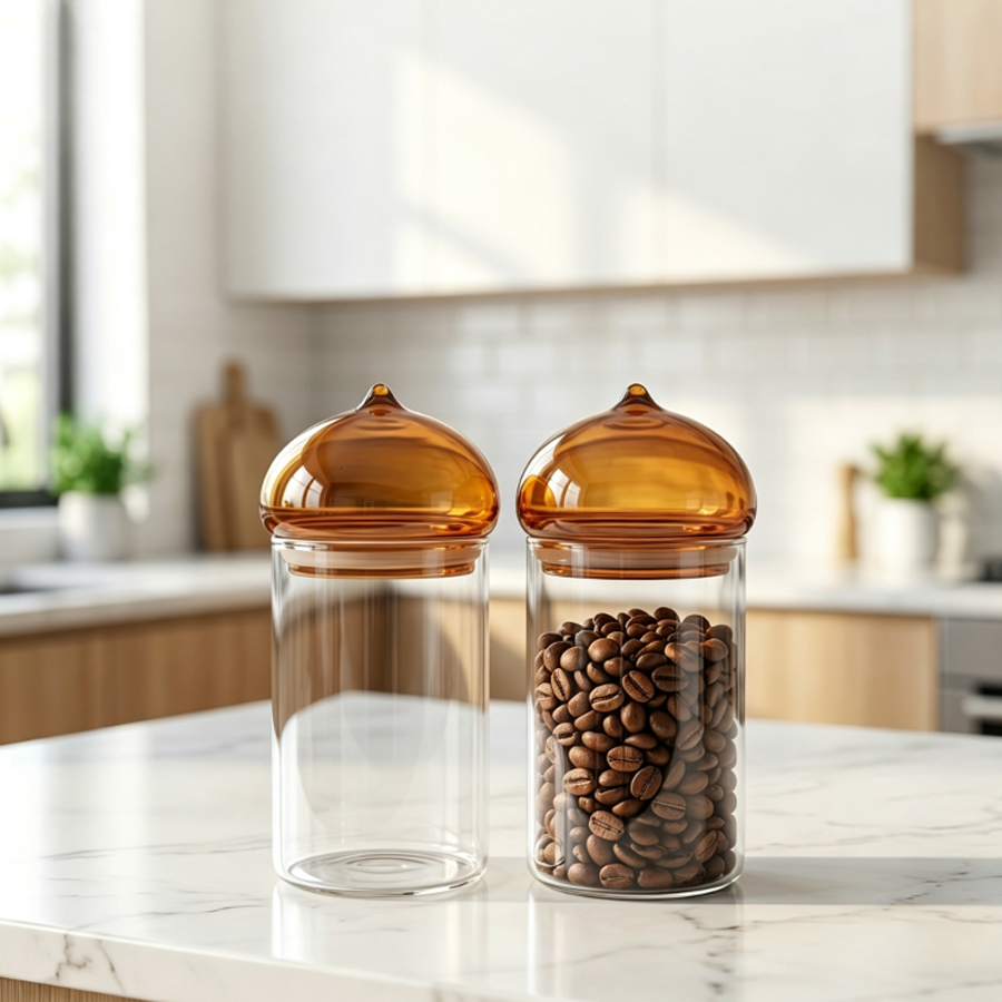 Amber Lid Glass Storage Jar, H - огляд і ціна Food Storage Jar Glass