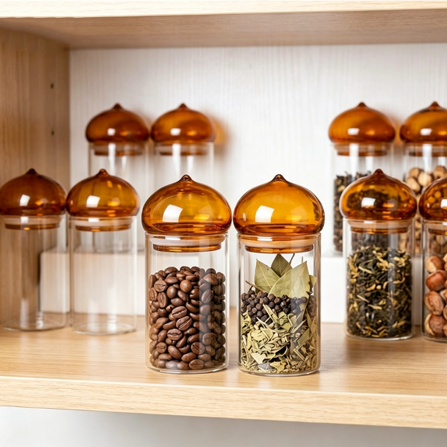 Amber Lid Glass Storage Jar, H - огляд і ціна Food Storage Jar Glass