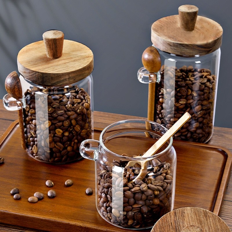THIVN-Glass Jar Coffee Tea Sug - огляд і ціна Food Storage Glass Container Set