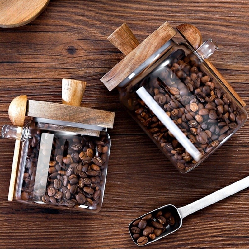 THIVN-Glass Jar Coffee Tea Sug - огляд і ціна Food Storage Glass Container Set